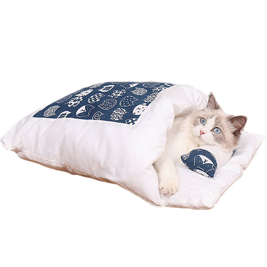 Aiitle Cute Cat Sleeping Bed with Pillow