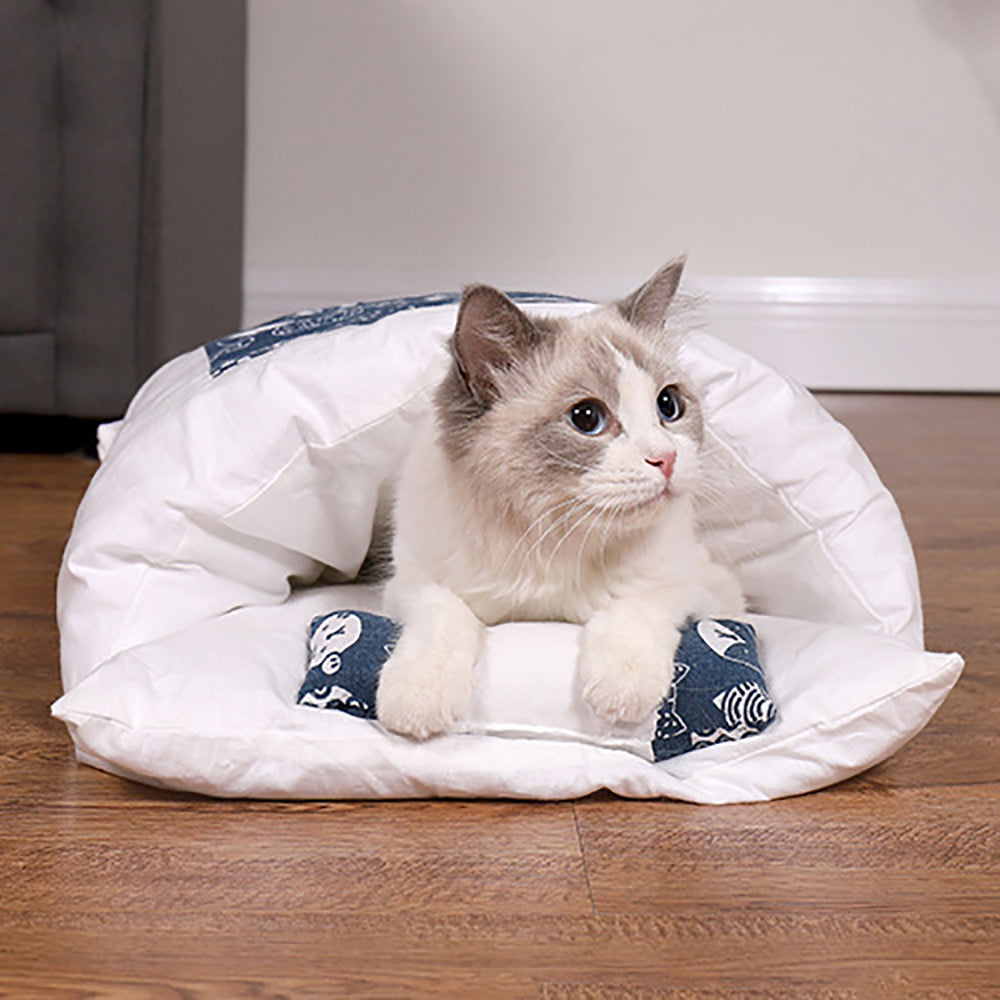 Aiitle Cute Cat Sleeping Bed with Pillow