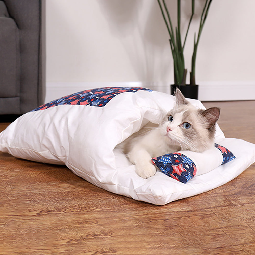 Aiitle Cute Cat Sleeping Bed with Pillow