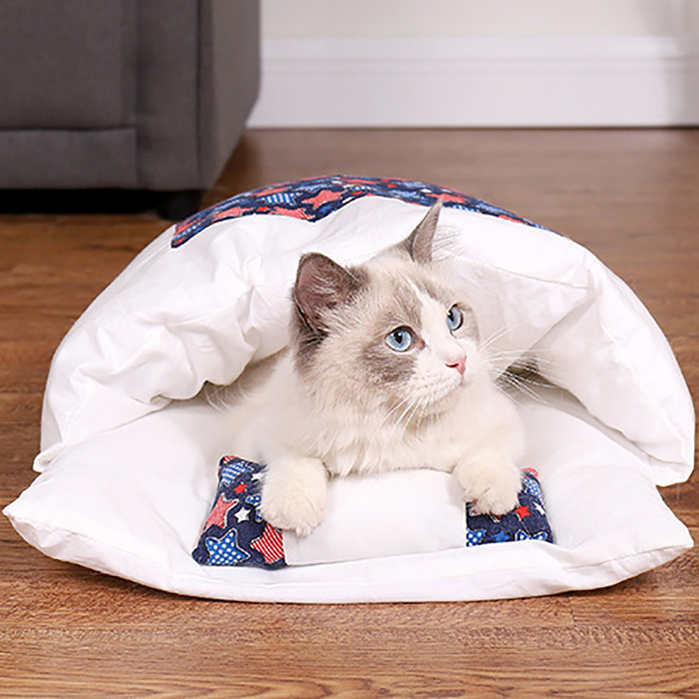 Aiitle Cute Cat Sleeping Bed with Pillow