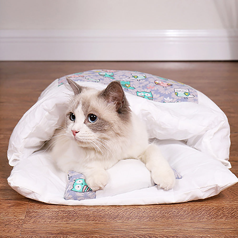 Aiitle Cute Cat Sleeping Bed with Pillow