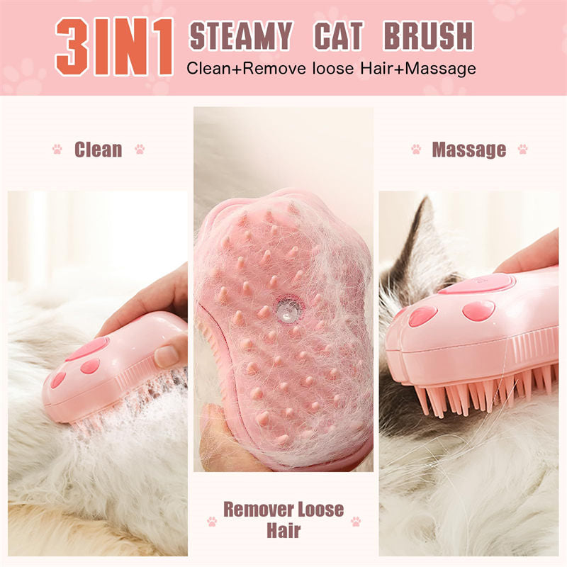 Aiitle Pink Cat Paw Steamy Brush