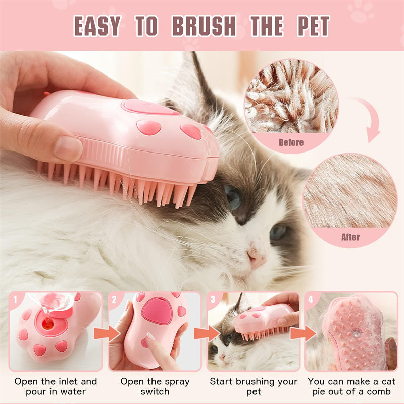 Aiitle Pink Cat Paw Steamy Brush