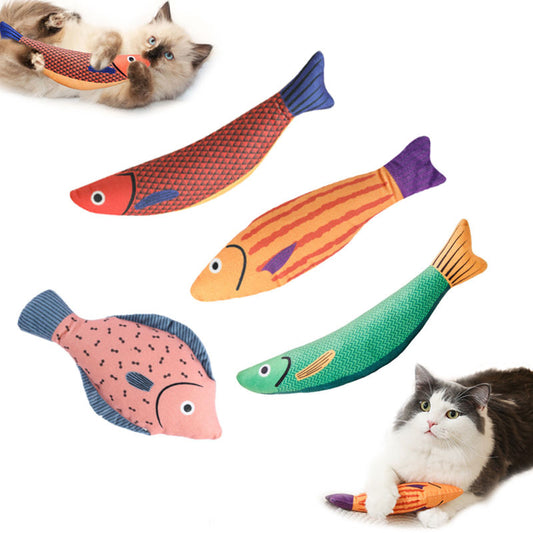 Aiitle Cat Chew Fish Toy with Catnip