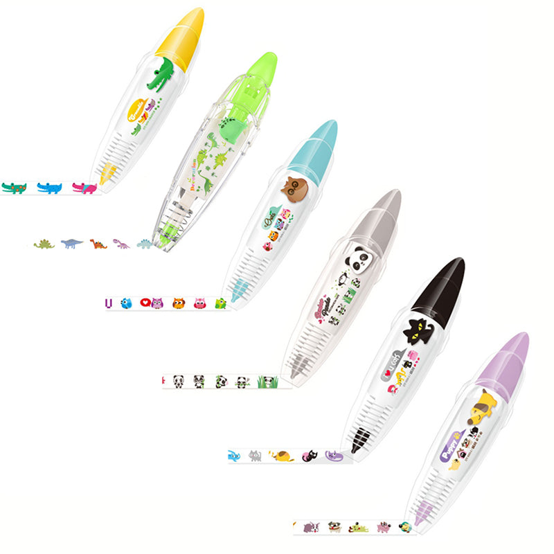 Aiitle DIY Cute Animals Press Tape Decorative Pen