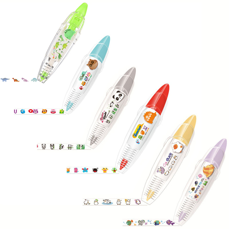 Aiitle DIY Cute Animals Press Tape Decorative Pen