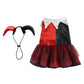 Aiitle Black and Red Dog Hallloween Crown Costume