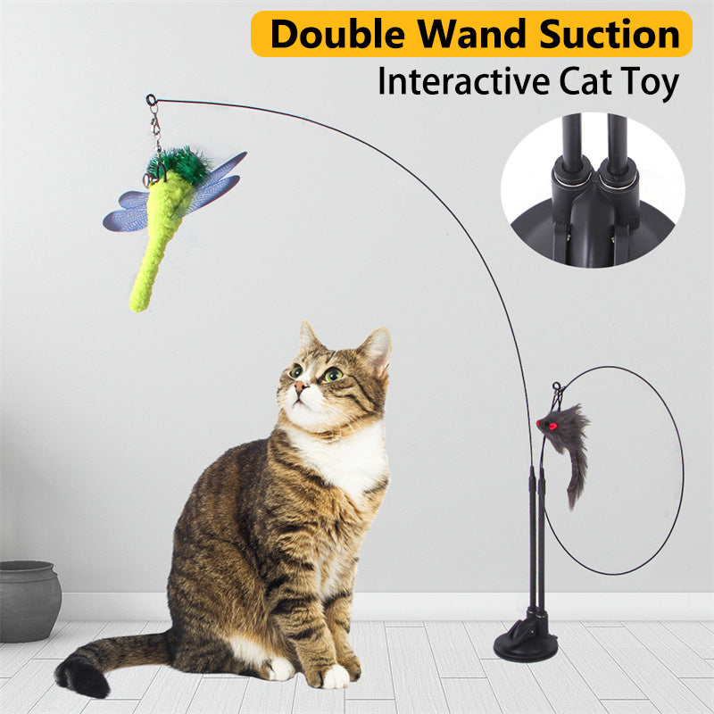 Aiitle Double Wand Suction Cat Toys