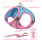 Aiitle Soft Adjustable Mesh Dog Harness Leash Set Pink