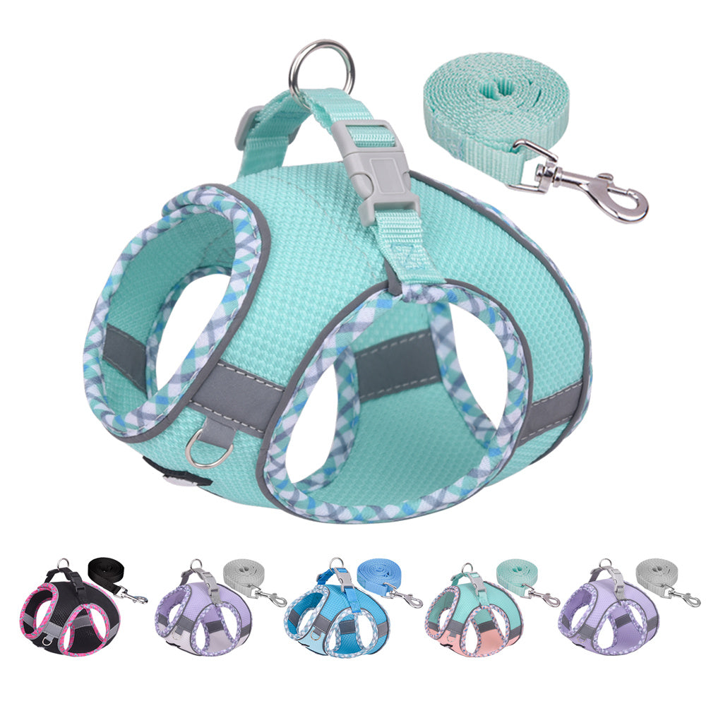 Aiitle Step in Breathable Air Mesh Dog Harness Purple White