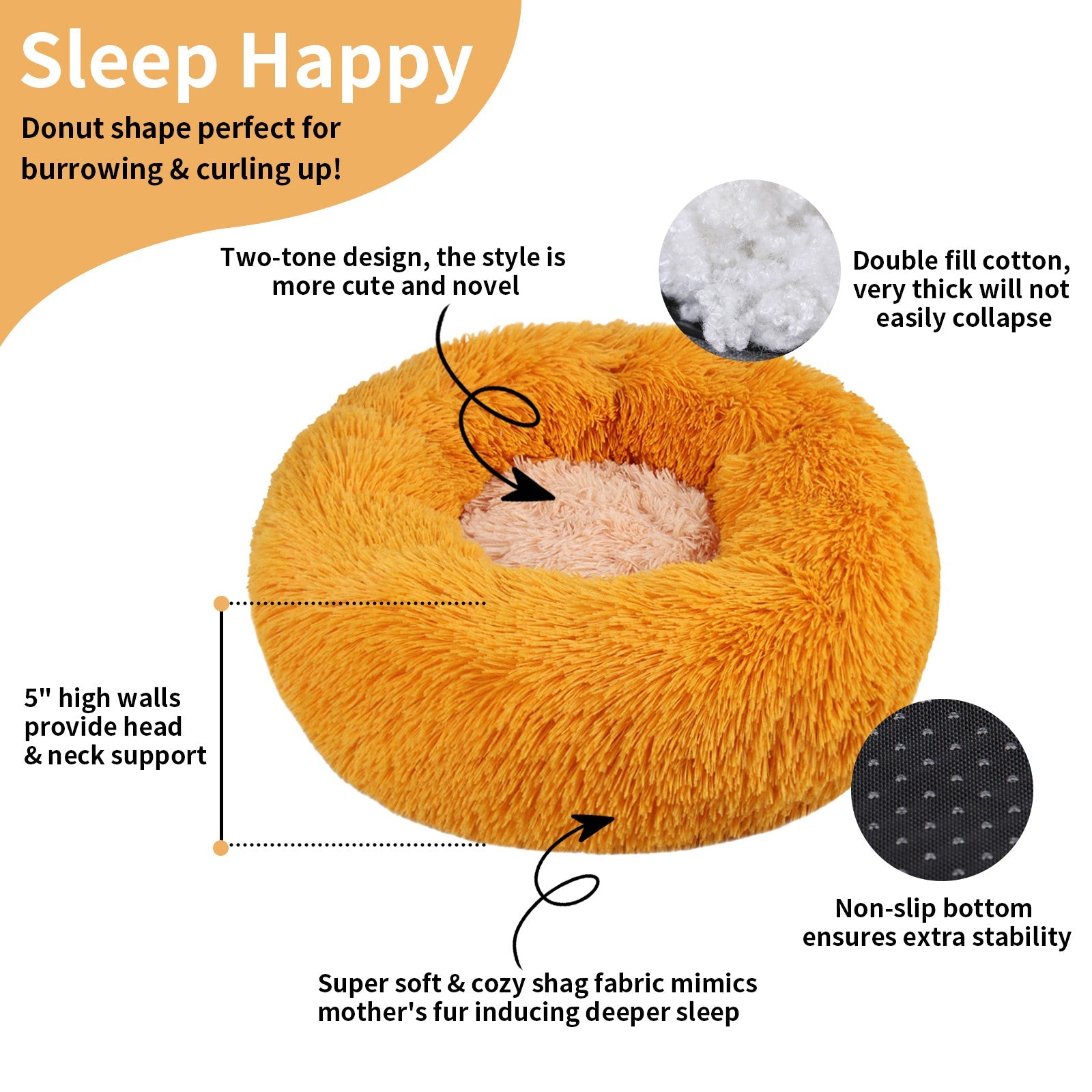 AIITLE high-quality dog or cat bed, furry, harmless and soft plush | AIITLE