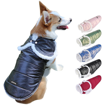 AIITLE Leg Hole Raw Edge Design Dog Winter Coat - Christmas Waterproof | AIITLE