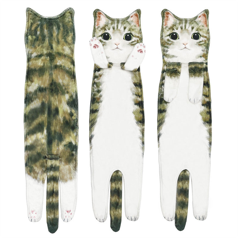 Aiitle Cute Cat Hand Towel