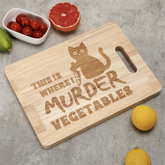 Aiitle Funny Black Cat Wooden Cutting Board