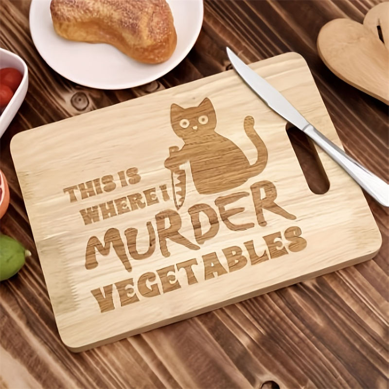 Aiitle Funny Black Cat Wooden Cutting Board