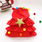 Aiitle Cute Pet Christmas Cloak with Star and Pompoms Green