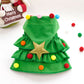 Aiitle Cute Pet Christmas Cloak with Star and Pompoms Green