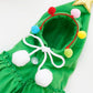 Aiitle Cute Pet Christmas Cloak with Star and Pompoms Green