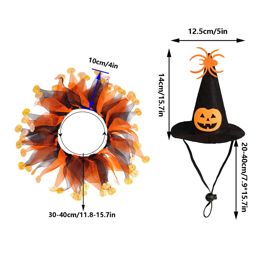 Aiitle Pet Halloween Pumpkin Costume Set