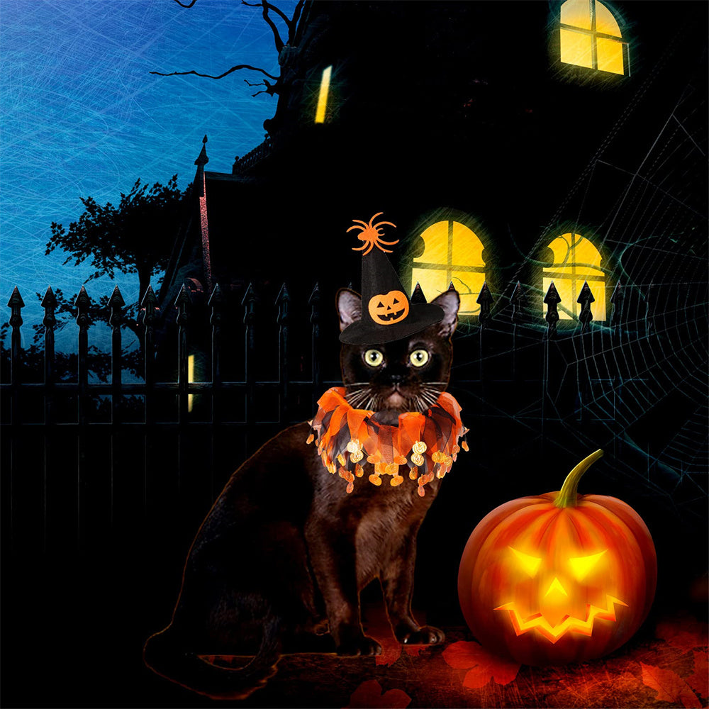 Aiitle Pet Halloween Pumpkin Costume Set