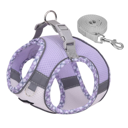 Aiitle Step in Breathable Air Mesh Dog Harness Purple White