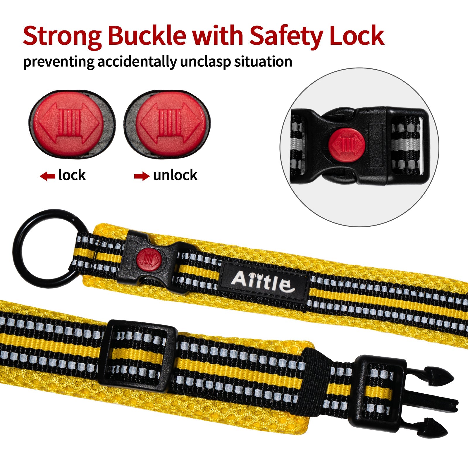 Reflective Dog Collar for Small Medium Large Dogs, Adjustable Soft Neoprene | AIITLE