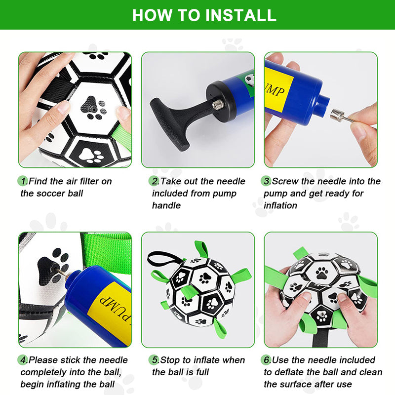 Aiitle Dog Toy Straps Soccer Ball with Free Bump