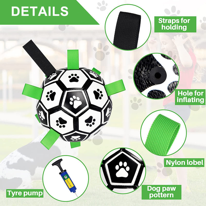 Aiitle Dog Toy Straps Soccer Ball with Free Bump