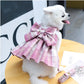 Aiitle Cute Pet Plaid Skrit Harness Leash Set