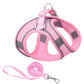 Aiitle Soft Adjustable Mesh Dog Harness Leash Set Pink