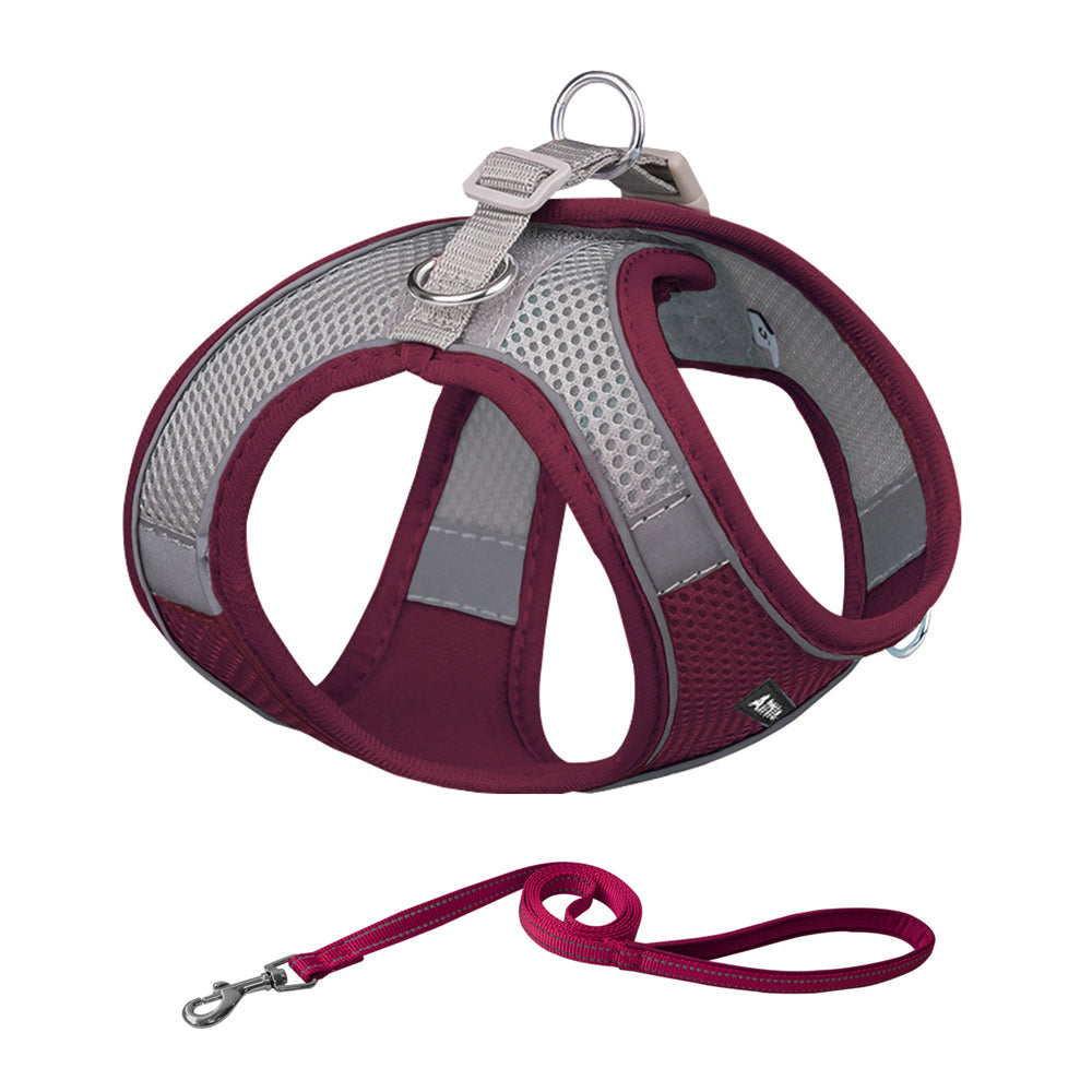 Aiitle Soft Adjustable Mesh Dog Harness Leash Set Purple