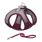 Aiitle Soft Adjustable Mesh Dog Harness Leash Set Burgundy