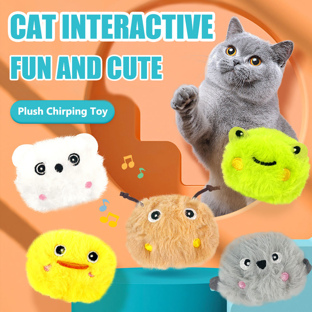 Aiitle Cute Animal Plush Chirping Cat Toys