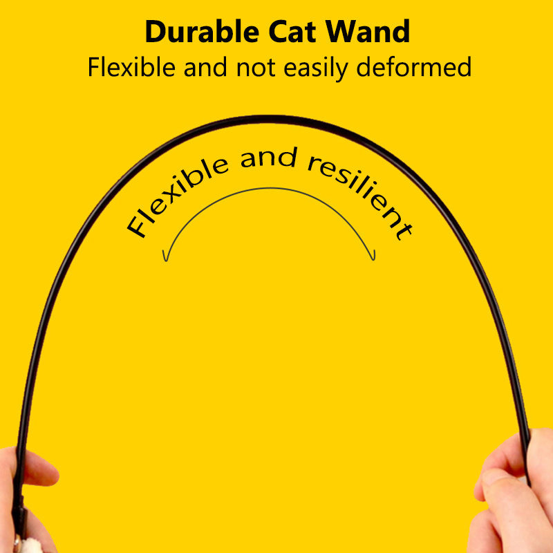 Aiitle Colorful Plush Ball Cat Teaser Wand 3 PCS Set