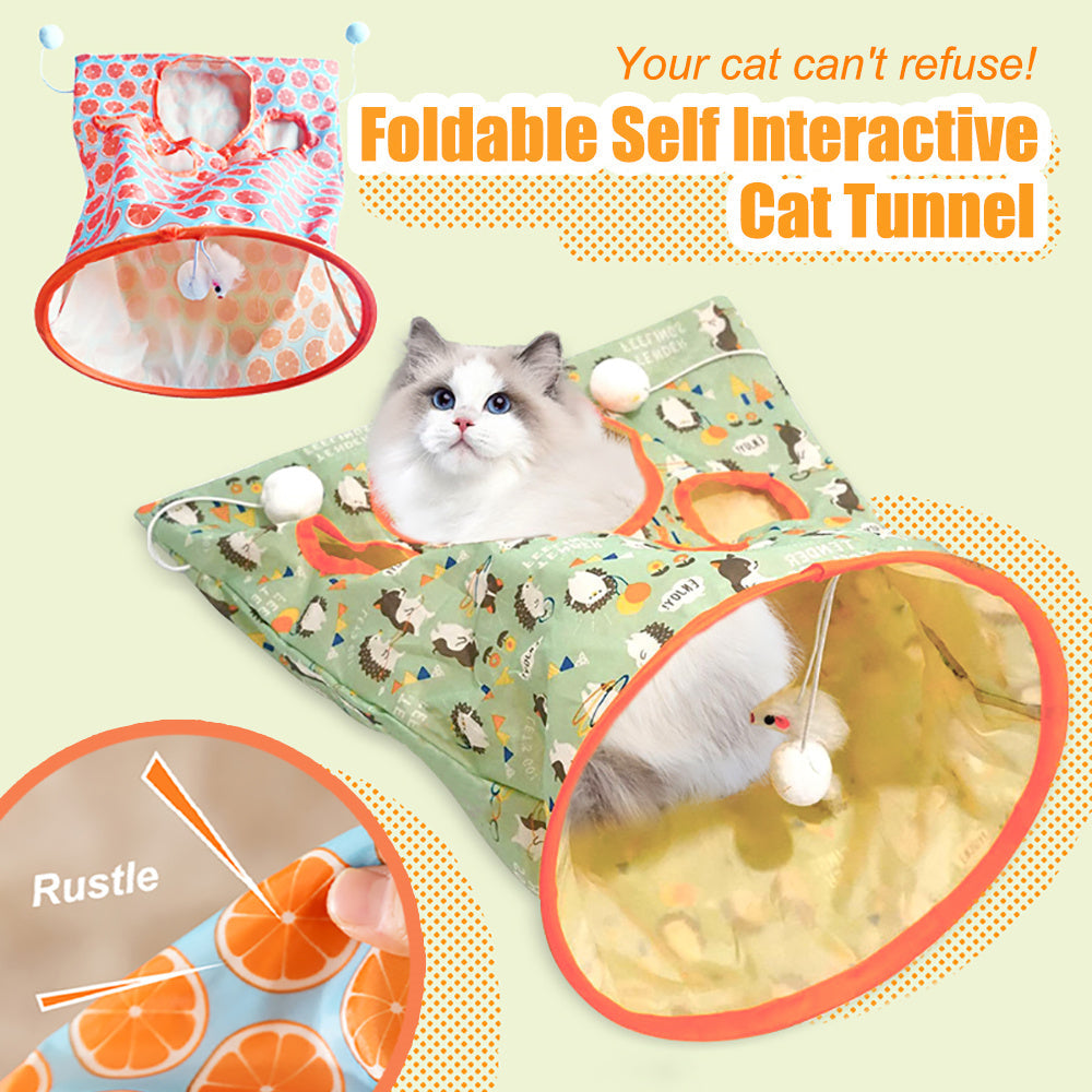 Aiitle Squeaky Self Interactive Cat Tunnel Bag