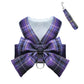 Aiitle Pet Plaid Bow Tie Harness Leash Set