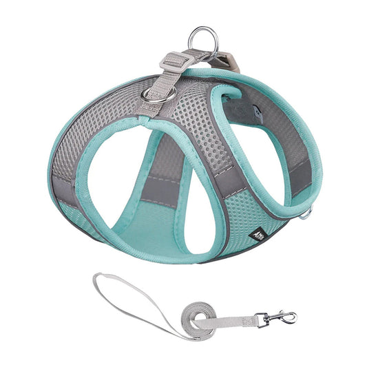 Aiitle Soft Adjustable Mesh Dog Harness Leash Set Turquoise